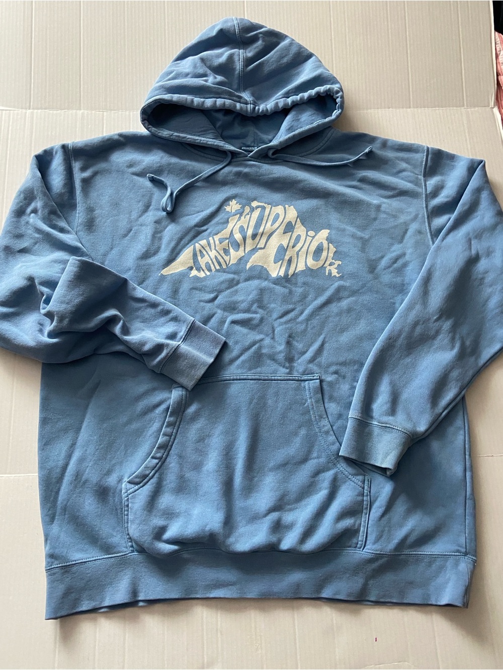 Independent Trading Company Hand Dyed Sweatshirt with Lake Superior Graphic
